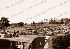 Oakbank Race Meeting, SA. South Australia. c1926. Horse racing. Cars