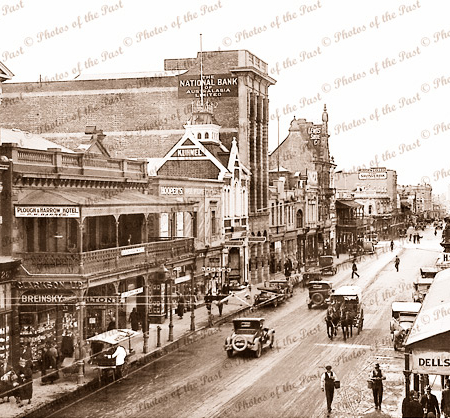 Rundle Street. Adelaide, SA. South Australia.1920s. Cars, horse and carriage