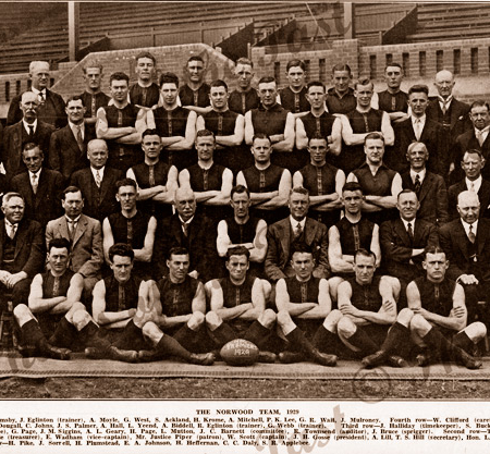 Norwood Football Club. SA. South Aaustralia. SANFL 1929. Aussie Rules