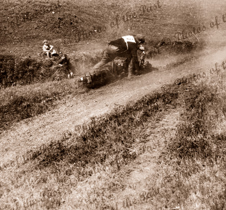 Motor bike racing at Seacliff, SA. South Australia. 1928