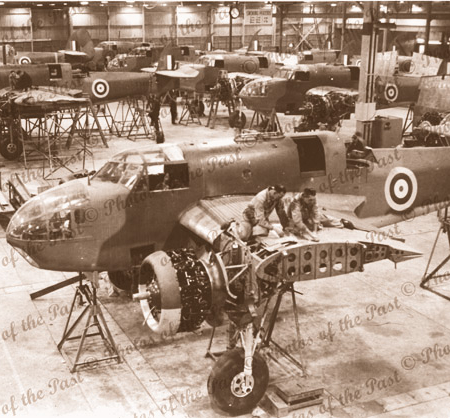 Bristol Beaufort bombers being built at Commonwealth Aircraft Corp. World War 2