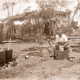Man washing clothes. Railway camp. 1930