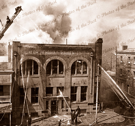Fighting the Dunlop Fire, Flinders Street, Adelaide, SA. 21 October 1940