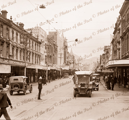 Liverpool Street, Hobart, Tasmania. C1924. cars