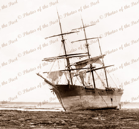 3M barque ARTISAN (Built 1881), stranded near Cape Patterson, Victoria. 1901. Shipwreck