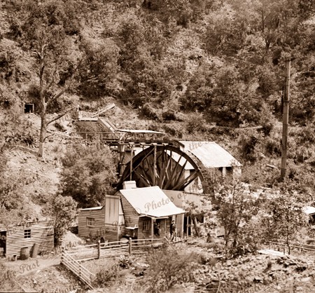 Waterwheel at Jericho, Victoria, c1908