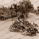 Start of motor cycle (with side-car) race on Phillip Island, Victoria, 1930s