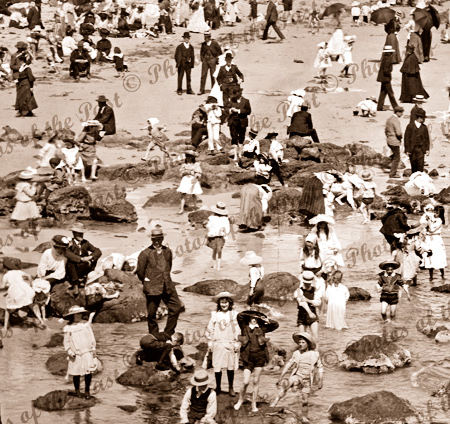 Children at play on the beach at Williamstown Victoria  c1910s 