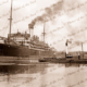 SS CANBERRA with tug SPRITELY, Melbourne, Victoria. Steam ship 1920s