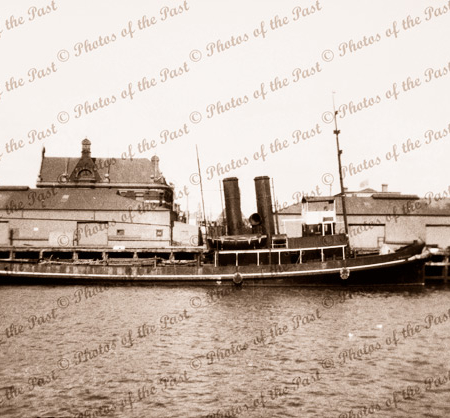 Steam tug WOONDA at Queens Wharf. Port Adelaide, SA. South Australia. 1934. Shipping