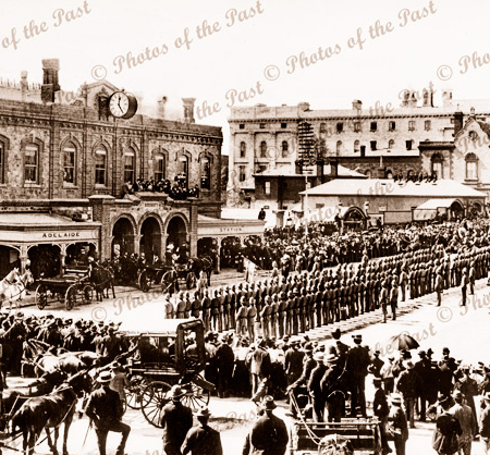 Adelaide railway station, SA. Royal visit. South Australia, 1901