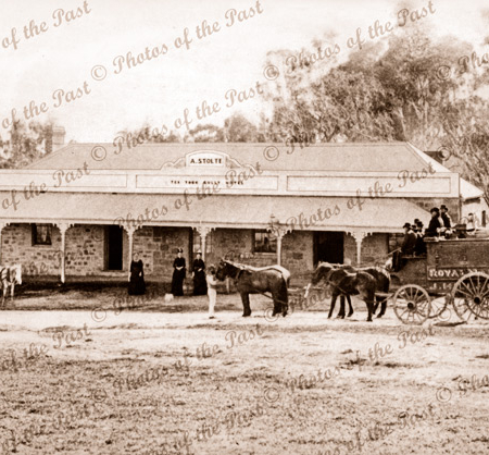 Tea Tree Gully Hotel, SA. Royal Mail Coach. South Australia. 1887
