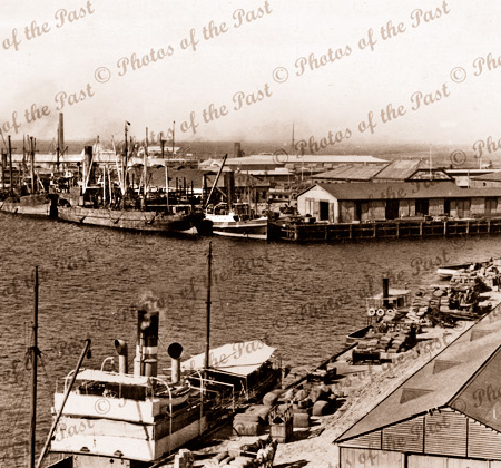 Port Adelaide shipping, South Australia. Real Photo postcard. c1940s.