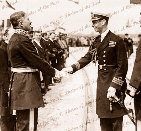 Duke of York arriving Dunkirk, France to lay foundation stone War Memorial, 1927