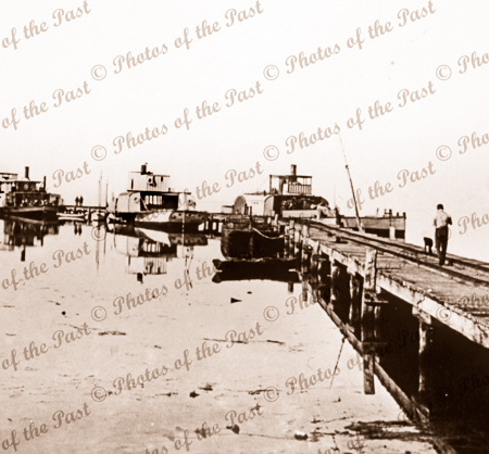 Milang Pier with paddle steamers. SA.