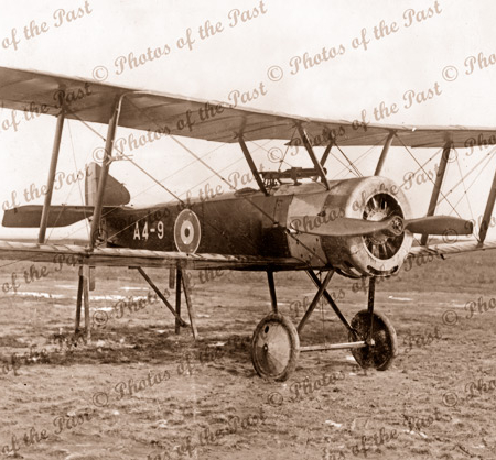 A4-9 Sopwith Pup Bi-plane at Point Cook, Vic. Chocked