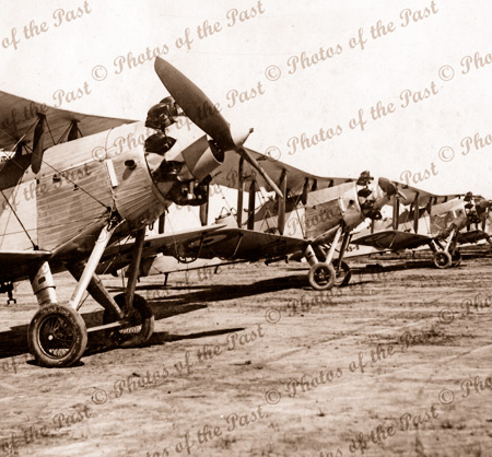 Six Westland Wapiti bi-planes at Point Cook, Victoria. c 1929