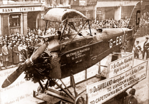 Cobham's DH-50J minus wings being paraded in London. 1926
