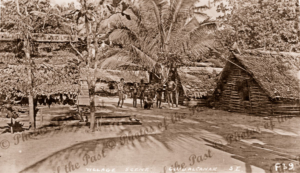 Village scene in Guadalcanar, Solomon Islands, c1916