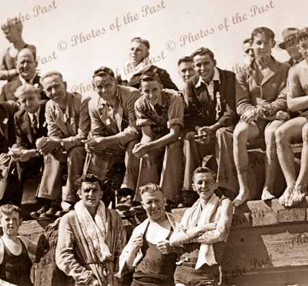 Spectators at 'Swim through Port Pirie' event. S.A. c1946