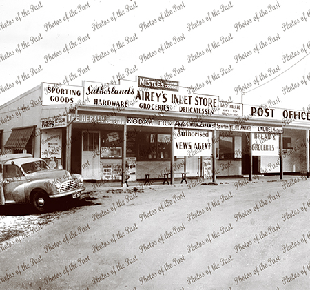 Aireys Inlet store and post office. Victoria, 1950s. Top shop. Sutherlands.