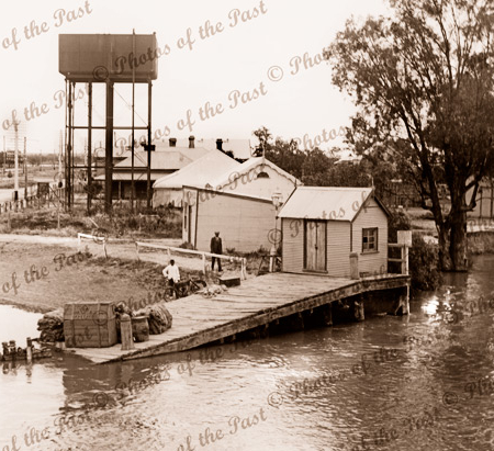 Renmark Wharf. South Australia. c1908. Murray River. Landing. Water tower