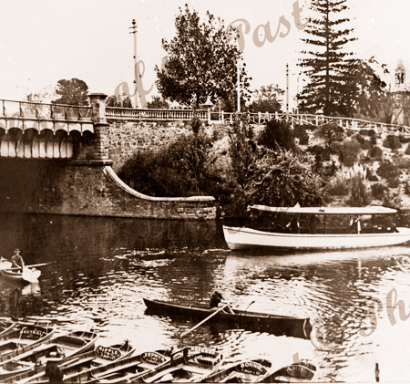 River Torrens & launch CIVIC. SA. c1910. River. Boats.