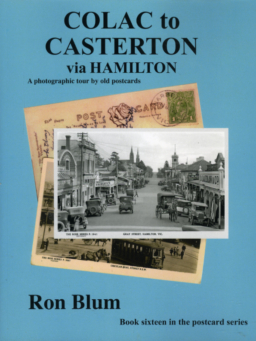This is the sixteenth book in the series and one of the best. After Colac we pass through the towns of Terang, Mortlake, Hamilton, Coleraine and on to Casterton. We see old streetscapes, old cars and things now gone. Parks, memorials and train stations are also captured in the way they were many years ago. We are sure you will love this book.